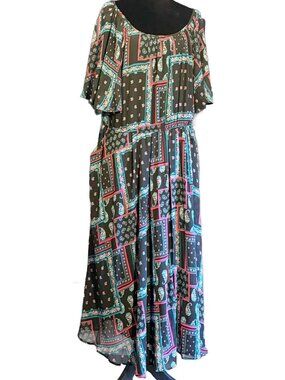 RARE NWT Torrid Midi Chiffon Flutter Sleeve Dress